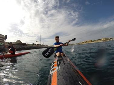David Horkan Kayaking at surfski Malta