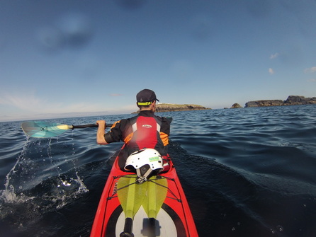 David Horkan kayaking to Eagle Island Co.Mayo