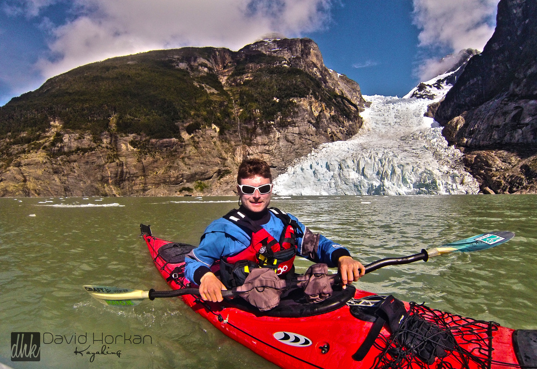 Davdi Horkan kayak guide. Glaciers Patagonia