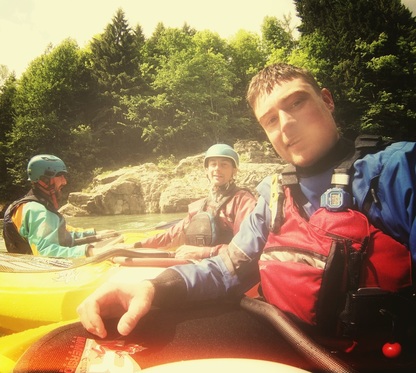 David Horkan and Dave Holden kayaking in Italy